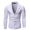 Mens vestido camisas camisa manga longa sólida botão simples cardigan casual slim fit moda roupas de alta qualidade preto branco entrega dhped