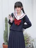 2019 Uniformes scolaires japonais pour filles mignons courts / longueur Lg Sailor Tops + jupe plissée Ensembles complets Cosplay JK Costume S4Ig #