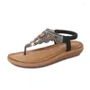 Sapatos casuais mulher sandálias strass dedo do pé aberto moda feminina cor sólida verão praia sandalias antiderrapante chaussure Femme36-41