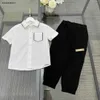 New Kids Designer Clothes Summer High Quality Set Baby Tracks Size 100-150 cm kortärmad kofta och avslappnade byxor 24mar