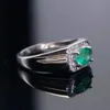 Natural Smaragd Ring 925 Silber Fine Schmuck Geschenk für Männer 240322