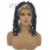 Wigs QY Hair Synthetic Afro Headband Black Dreadlocks Hair Color Wrap Wig With Temperature Fiber Hair For African Woman