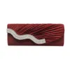 Designer Luxury fashion Diamond Clutch Bags 2023 trendy and fashionable pleated diamond inlaid handbag for women banquet bag evening dress bag