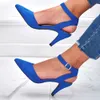 Chaussures d'été pointues à boutons carrés, talons hauts, chaussures simples à la mode, talons fins, sandales Baotou pour femmes