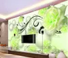Sfondi Carta da parati personalizzata 3D Carta da parati Verde Fresco Rosa Soggiorno Camera da letto TV Sfondo Decor Murales