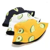 Berets Bocca Obst Druck Eimer Hut Leinwand Panama Fischer Hüte Männer Frauen Avocado Druck Doppel Seiten Outdoor Strand Sonne Kappe gorras