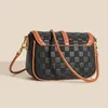 formeki Saddle Bag For Women Luxury Design Bag Plaid Mixed Color Shoulder Bag Woman Ccise Autumn b7JQ#