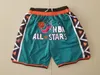 Mens''all''star''shortsバスケットボールレトロメッシュ刺繍カジュアルアスレチックジムチームショーツグリーン