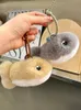 Real Genuine Rabbit Fur Keychain Pompom Ball Bag Charm Pendant Car Phone Keyring Kids Doll Toys Gift