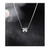 Vans Clover Necklace 925 Sterling Silver Four-Leaf Clover Collarbone Necklace 2024 New Trend Women's Light Luxury Simple Summer Gift