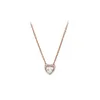 Äkta S Sterling Sier Fit Couple Rose Gold Classic Elegant Necklace Set Diy Love Heart Blue Critte Charm för pärlor Charms