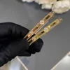 Ontwerper Originele merk Hoge versie v Golden Van caleidoscoop Bracelet voor vrouwen wijd en smalle editie verguld met 18K roségouden klaver Lucky Diamond met logo