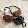 Zisiz 2024 Trend Fi Pu läder Små axelhandväskor och plånböcker Solid Vintage Bag sadel crossbody väskor för kvinnor d3f0#