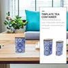 Opslagflessen 2 stuks blauw en wit porselein thee snoeppot container verzegeld huishoudelijk blik decoratief