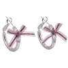 Hoop Earrings Lace Ribbon Bowknot Drop Ear Jewelry For Daily Wear Gatherings DropShip