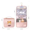 Storage Bags Large Capacity Portable Cosmetic Bag Korean Version Cute Bear Hook Organizer Foldable Waterproof Ladies Toiletry Pouch