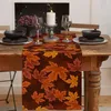 Nappe d'automne en lin pour Thanksgiving, décoration de commode, foulards, décoration de fête à manger à la ferme