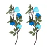 Decorative Flowers 2pcs Valentine's Day Simulation Love Branch Bouquet Decor Flower Ornament Arrangement Cutting Home Decoration