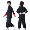 Crianças Kung Fu Uniforme Tradicial Roupas Chinesas Para Meninos Meninas Wushu Costume Top Pants Suit Set Tai Chi Folk Stage Outfit F6sj #