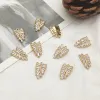 Componenti Nuovo arrivo 18x10mm 50pcs zirconia cubica foglie fascino per collana/orecchini fatti a mano, reperti di accessori per gioielli