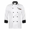 Adultes Hommes Femmes Chef Chemise Lg Manches Chef Manteau Col Montant Butt Cuisine Uniforme Café Boulangerie Restaurant Hôtel Cook Veste l2mg #