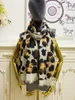 women's long scarf scarves shawl lace cashmere material beige print Leopard grain big size 190cm - 68cm