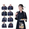 Japanse Keuken Sushi Restaurant Ober Werk Taille Riem Food Service Restaurant Chef Werk Uniform Gordel Vintage Kimo Bandjes a5Ke #