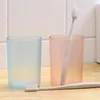 Tasses transparentes pour brossage des dents, porte-brosse à dents, gobelets de bain de bouche réutilisables, fournitures de salle de bain, dentifrice en plastique Transparent