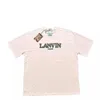 Marca de moda lanvin langfan manga curta camiseta co estrelas da mesma cor letras bordados soltos amantes dos homens e das mulheres