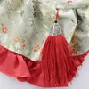 Ropa para perros Vestido para mascotas Tang Traje Gato Traje de invierno Hebillas elegantes Decoración de borlas Navidad para festivales Ropa diaria