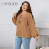 أنيقة وشباب بالإضافة إلى حجم للنساء غير الرسمي LG Sleeve Leisure Lourde Fi Blouses بالإضافة إلى حجم رخيصة تقدم T-Shirt T-Shirt N1EM#