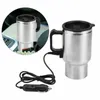 Bouteilles d'eau 1pc tasses intelligentes chauffées par voiture en acier inoxydable avec contrôle de température tasses électriques 12V bouilloire café thé lait 450ml