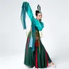 Traditionnel élégant broderie Fan danse Performance pratique vêtements chinois danse folklorique Costume femme Yangko porter K12N #