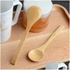 Cuillères 13cm ronde bambou cuillère en bois soupe thé café miel agitateur mélange outils de cuisine restauration ustensile de cuisine sxaug06 drop livrer dhlo8