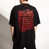 21SS Vetements 편지 인쇄 티 블랙 컬러 짧은 슬리브 남성 여성 여름 캐주얼 힙합 거리 스케이트 보드 티셔츠