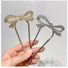 Hårklämmor Barrettes kinesiska enkla pinnar Metal Ball Bow Knot Hårnål Elegant Cool Style Jewelry Women Girls Accessories Drop Delive Otcj6