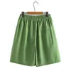 Senhoras verão plus size shorts para mulher grande solto verde perna larga 3xl 4xl 5xl 6xl 240322