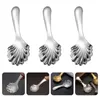 Spoons 3pcs Dessert Dining Metal Cutlery Stainless Steel Teaspoon