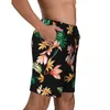 Men's Shorts Floral Print Board Summer Palm Leaf Trendy Casual Beach Short Pants Males Surfing Comfortable Custom DIY Swim Trunks