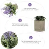 Flores decorativas artificiais em vaso de lavanda em vaso, ornamento rústico de bonsai para decoração de casa, festa, casamento, jardim, escritório