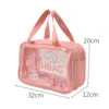 Cosmetic Bags Cute Bear Bag Plastic Double Layer Large Storage Organizer Travel Makeup Portable Zip Pouch