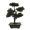 Dekorativa blommor Röd heminredning Simulering Välkommen Pine Simulated Bonsai Tree Fake Ornament Desk Plants Pot Office Artificial