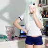 japanese Student Gym Suit Short Sleeve Shorts School Uniform Sexy Seifuku Cos Sportwear Volleyball JK Uniform T Shirt Bloomers j47Y#