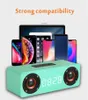 Orologi da tavolo Altoparlante subwoofer Bluetooth wireless in legno Home Theater con sveglia digitale a LED Radio FM Supporto audio Scheda TF/Musica AUX