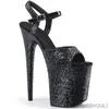 Dance Shoes Rose Red 20cm Sexy Sequin Waterproof Platform. High-heeled Pole Dancers Wear In The Summer