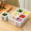 Storage Bottles Household Box Six-compartment Sealed For Onion Ginger Garlic And Flower Refrigerator Kitchen Accessories