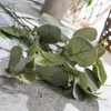 Fleurs décoratives ornement de fête tiges de verdure d'eucalyptus artificielles réalistes fausses plantes vibrantes sans entretien pour décor naturel 6 pièces