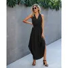 V-Neck Sleeveless Curved Hem Long Women's Dress Skirt 842122