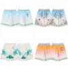 Shorts casuais masculinos casablanca designer brach shorts calças havaianas flor impressa shorts board shorts
