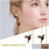 Dangle & Chandelier Cute Bird Long Tassel Earrings Crystal Pendant Small Gift Jewelry For Women Earring Drop Delivery Dhndz